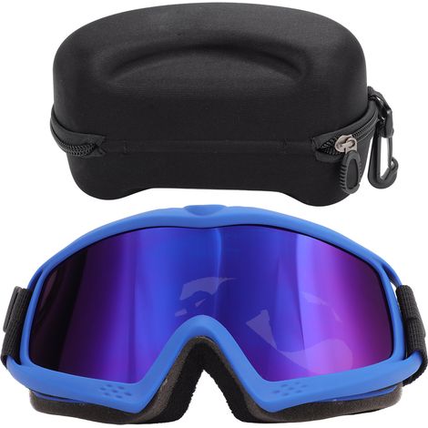 Lunettes de protection pour chien anti-vent, anti-poussière, UV - Idéales ski, vélo, voyage - Monture et verres bleus (1/5)