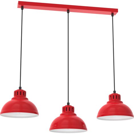 Suspension métal Sven Luminex rouge 75 cm 3xE27 IP20