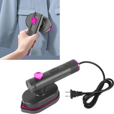 Tragbares Handbügeleisen, 2 Betriebsmodi (Trocken/Dampf), 425 g, ABS, 4 Dampfzonen, Drehknopf, inklusive Bügelbrett, grau (1/5)