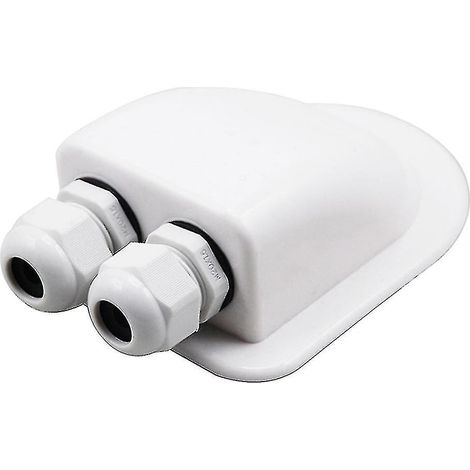 Presse-étoupe de toit 2 entrées de câble pour antenne satellite solaire, climatisation, camping-car, caravane, bateau (1/4)