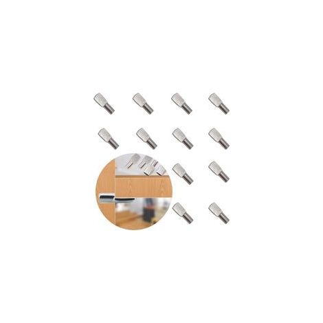 24 Pcs Support Etagere Goupille Cheville Etagere en Metal Nickelé Goupille en Métal de Diviseur de Bureau de Bureau Taquet Etagere Support D'étagère H183