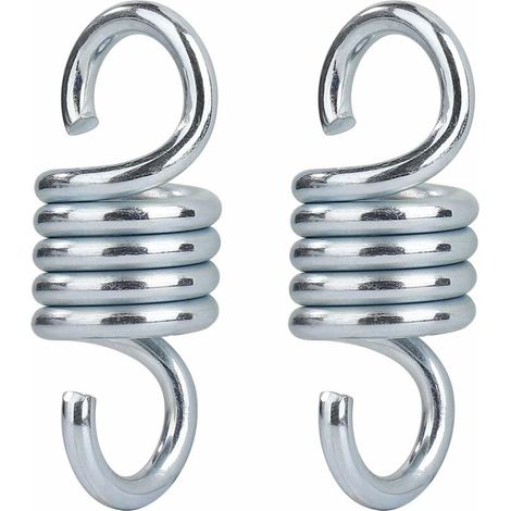 Crochet à Ressort Hamac en Acier Galvanisé Charge Maximale 500 kg pour Jardin Porche Balanoire Chaise Suspendue 2 pièces