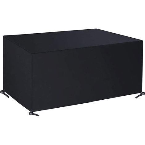 Housse de mobilier de jardin Bcc, 140 x 140 x 90 cm, polyester, noir, tissu Oxford, housse imperméable pour table de jardin avec cordon de serrage et fermeture à pression