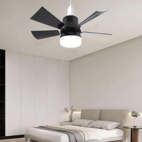 Ventilateur de plafond avec éclairage et télécommande, intensité variable (3 températures de couleur, 3 vitesses de ventilation, minuterie 1h, 2h, 4h), culot E26, idéal pour chambre et cuisine (85-265 (1/5)