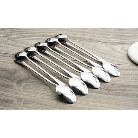 Cuillère À Café - Acier Inoxydable 410 - Manche Long 19 Cm - Pour Glace Café Thé Milkshake - Lot De 10 (1/4)