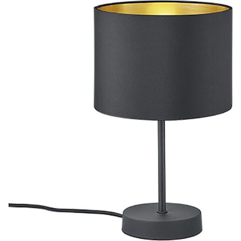Lampada Tavolo Abat Jour Elegante Moderna Paralume Nero Oro Hostel GD Trio (1/2)