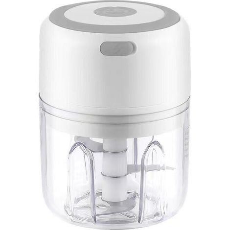 Mini hachoir à ail électrique, hachoir à nourriture, mini robots culinaires, mélangeur de nourriture de cuisine portable sans fil avec chargement USB, presse-ail puissant et facile à nettoyer (250 ml) (1/4)