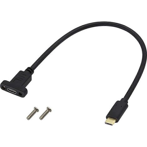 Rallonge USB-C 3.1 mâle vers USB-C, 0,5 m, fixation sur panneau à vis, données et charge (1/5)