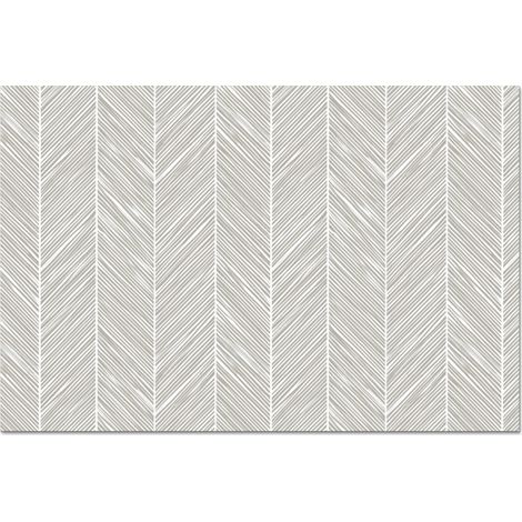 CRÉDENCE CUISINE Classique - Chevrons - Gris 60x40 cm (1/5)