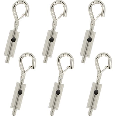 Lot de 6 tendeurs portables à crochet et œillet pour câbles en acier inoxydable galvanisé 1/16–3/32 (1/5)