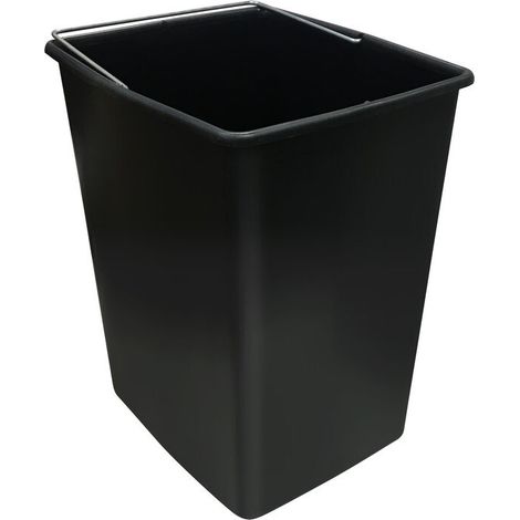 Seau en plastique pour poubelle de recyclage 17L – Anse en métal – Couleur noire – Poubelle tri sélectif durable (1/2)