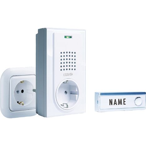m-e modern-electronics FG-2.2 Funkklingel Komplett-Set mit Namensschild (1/3)