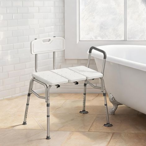 Siège de bain à accoudoirs pour accès baignoire aluminium blanc (1/5)