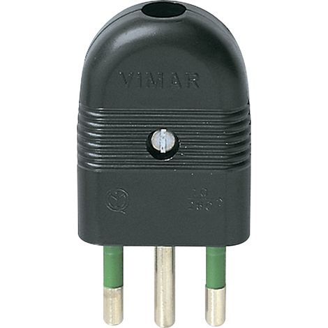 VIMAR - 01021 Enchufe axial 2P+T 10A, negro