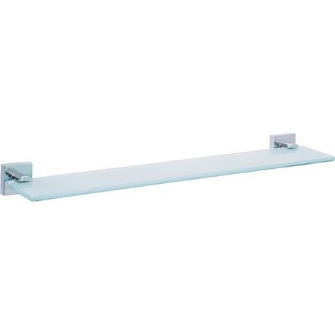 Tesa – Tablette de salle de bain en verre 60cm – Métal chromé – Fixation sans perçage – 40243
