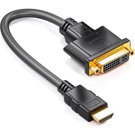 Câble adaptateur HDMI mâle vers DVI femelle 3 m – Résolution Full HD 1080p, contacts plaqués or, compatible TV, projecteur et PC (1/5)