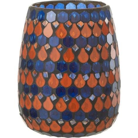 Photophore Design Goutte "African Desire" 16cm Orange & Bleu (1/5)
