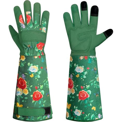 DLY Gardening Gloves Breathable Gardening Gloves for Men Women Long Pink Leather with Forearm Protection (1/5)