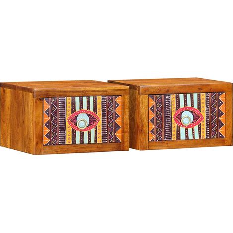 Nachttisch mit Schubladen 2 pcs Braun 35 x 30 x 22 cm