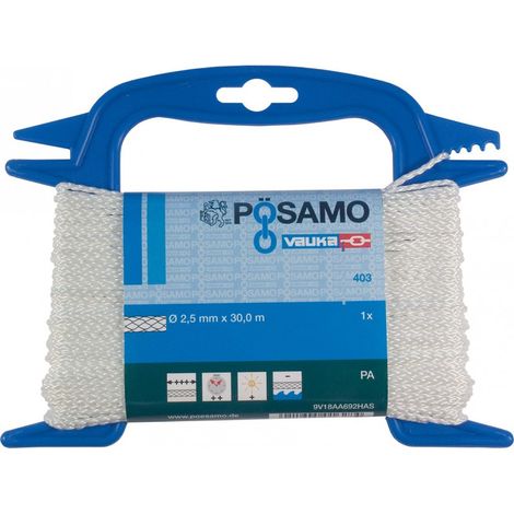 Cuerda tranzado de poliamida PA 4,0mm a 20m blanco auf Haspel (por 5)