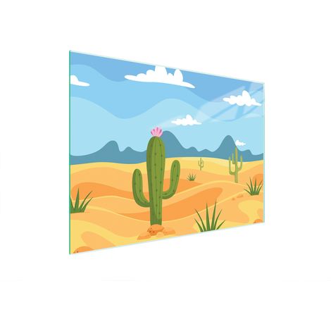 TAGLIERE IN VETRO 40x30 CACTUS (1/5)