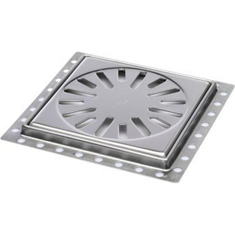 Aquaberg regard de rénovation avec grille en inox 150x150mm hauteur d'encastrement 10mm (1/4)