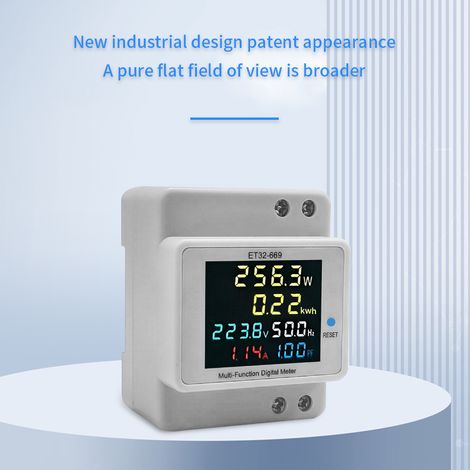 Contatore di energia digitale monofase, monitor per il consumo di elettricità domestica, AC 40V-300V 100A, voltmetro di potenza, amperometro, voltmetro, corrente, watt, kWh, fattore di frequenza con d (1/5)