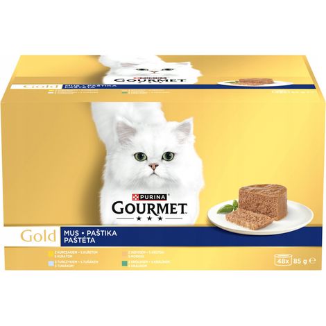 PURINA GOURMET GOLD Mousse Surtido de sabores 48x85g (1/2)