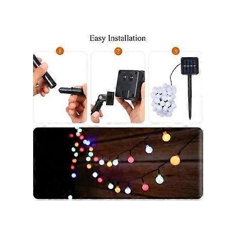 Guirlande Lumineuse Solaire Exterieur, Guirlande Guinguette Solaire 6,9 m 50 Led Tanche Ip44 Mit 8 Modi Eclairage Pour La Dcoration Intrieur Et Extri