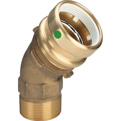 Viega Codo de transición Geopress 45 grados, d 63mm, R 2 Bronce rojo Modelo 9626.2TW, 768133