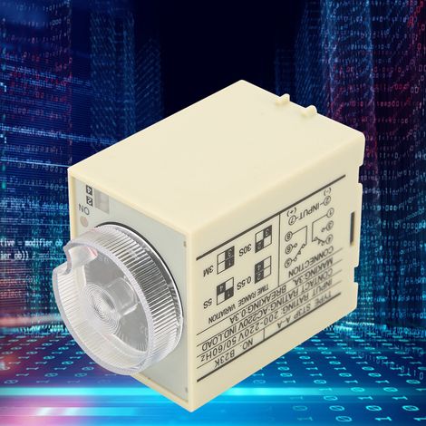 Verzögerungs-Timer-Zeitrelais mit einstellbarem Drehknopf, störungsfreiem PC-Gehäuse ST3PA-A, AC 220 V, 50/60 Hz (1/5)