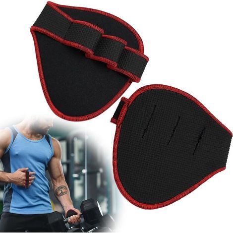 Set of 2 fitness grip pads for pull-ups and weight training, neoprene pads as an alternative to gloves, for gym, CrossFit and weightlifting, unisex, no (1/5)