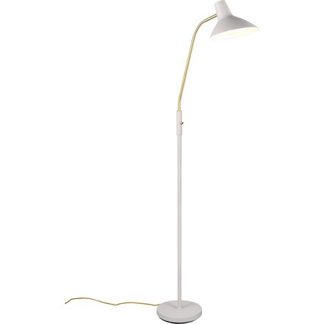 Lampada da terra classica grigia/ottone braccio lettura (1/5)