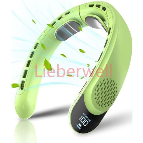 Ventilateur de cou portable , Belle commode , Affichage LED , 3 vitesses de ventilation , Batterie 4000 mAh (1/3)