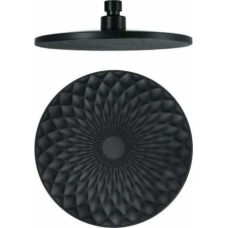 Cabezal de ducha Tigrezy, redondo, fijo, 9 pulgadas, ABS, ahorro de agua, alta presión, conector G1/2, negro (1/4)