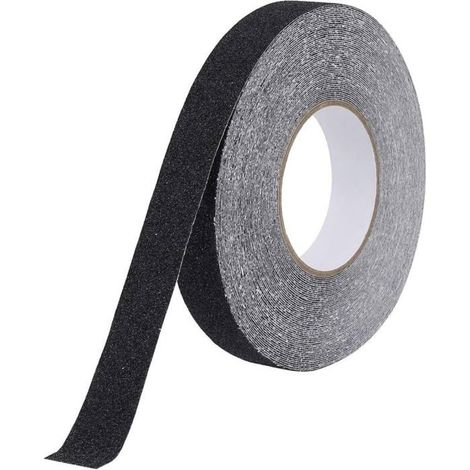 Nastro antiscivolo - 2,5 cm x 20 m - Nero - Elevata resistenza alla trazione - 80 mesh - Materiale in PVC - Adatto sia per interni che per esterni (1/4)