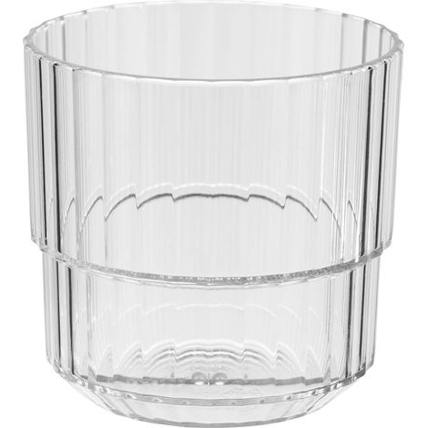 Gobelet Linea - Verre à boire en plastique Tritan de 0,22 l, sans BPA, empilable, incassable, réutilisable et lavable au lave-vaisselle, 220 ml, transparent (1/5)