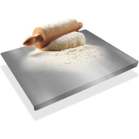 Planche à découper professionnelle en acier inoxydable 500 x 400 cm – Épaisseur 1,5 mm – Anti-corrosion – Pour pâtes et pizzas (1/5)