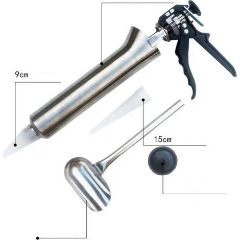 Pistola de calafateo de acero inoxidable para puntas de calafateo - Herramienta para ladrillos y azulejos - Herramienta de bricolaje (1/4)