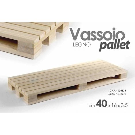 24x Bandeja de madera mini pallet 40 x 16 x 3.5 h