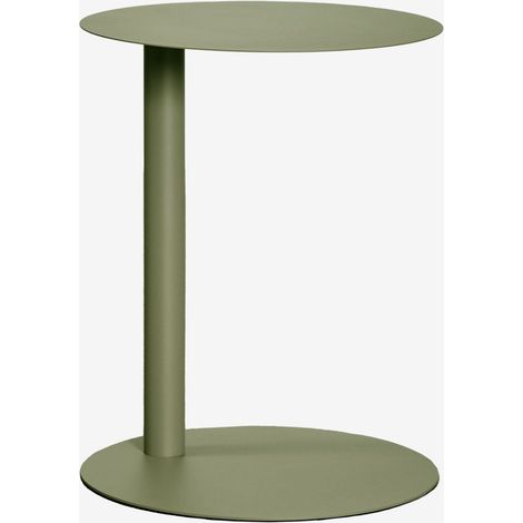 SKLUM Runder Beistelltisch Ø40 cm aus Stahl Yannik Tiefes Grün Olive