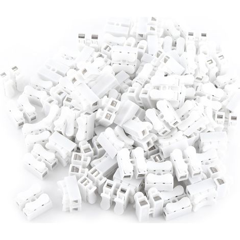 100pcs 10A 220V 2 Pin Push Quick Wire Cable Connector White Wiring Terminal