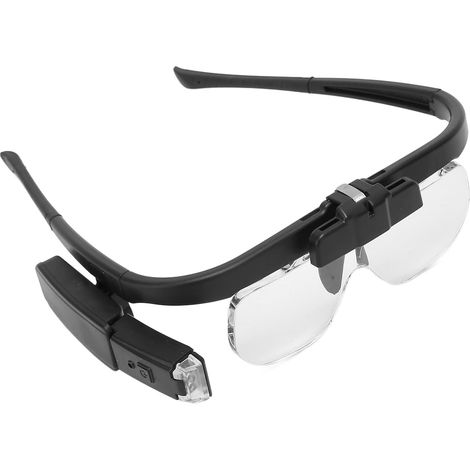 Lunettes loupes à tête Rechargeables, Lunettes loupes à Montage sur tête LED, loupe Bandeau éclairée, avec étui de Rangement, Mains Libres pour Les Loisirs et l'artisanat (1/5)