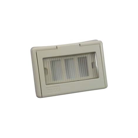 SCATOLA DA INCASSO PORTAFRUTTI 3P PORTELLO A FINESTRA IP44- - mm.122x16x83h. - (1733.B) - 5 pezzi MARLANVIL