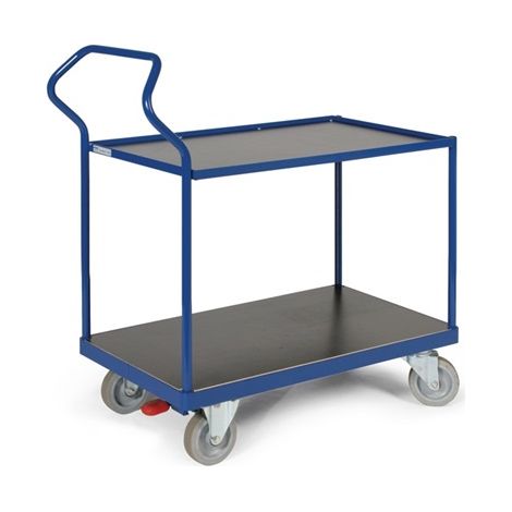 Protaurus ERGOTRUCK-Tischwagen mit 2 Ladeflächen und Schiebebügel 500kg Tragkraft 850x500mm Bordleiste oben (1/2)