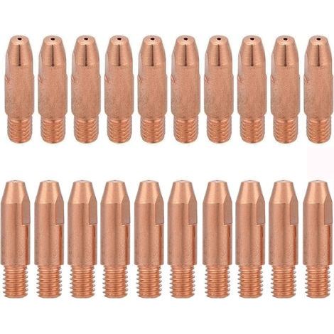 20 Pièces Conseil de Contact 1,0 mm M6 Embout de Contact en Cuivre Buse de Tube Contact M6 pour Chalumeau Binzel 24KD MIG/MAG (1/5)