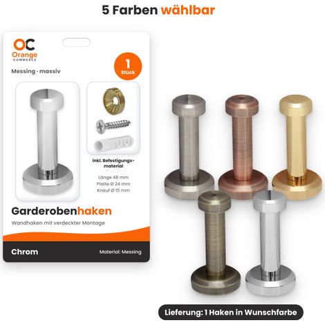 Messing Garderobenhaken Wandgarderobe Garderobe Mantelhaken Haken Gold (1/5)