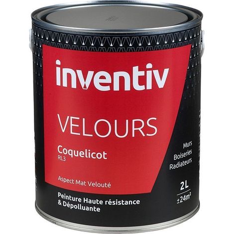 Peinture INVENTIV Velours Coquelicot RL3 - Aspect Mat Velouté