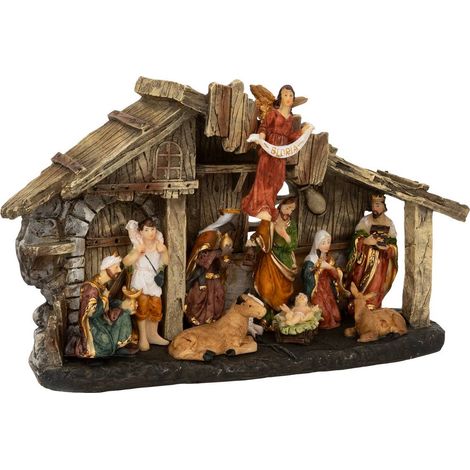 Culla a 3 LED H.18cm con 11 santoni - Feeric lights & christmas