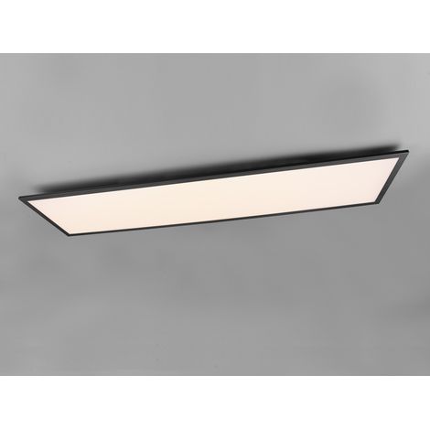 LED Deckenleuchte ALPHA Schwarz großes Panel rechteckig Ultra Slim, Breite 119cm (1/5)